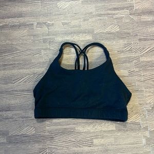 ATHLETA GIRLS BLACK DOUBLE CROSS SPORTS BRA SIZE LARGE